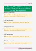 APRD 1003 AD and PR final study guid &NewLine;Questions and Correct Answers&sol; Latest &NewLine;Update &sol; Already Graded