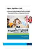 Solutions Manual for Contemporary Project Management&comma; Plan-Driven and Agile Approaches&comma; 5th Edition by Kloppenborg &lpar;Ch 1 &ndash; 15&rpar;