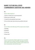 BARNEY FLETCHER REAL ESTATE&NewLine;COMPREHENSIVE QUESTIONS AND ANSWERS&NewLine;