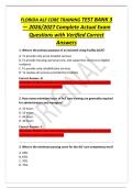 FLORIDA ALF CORE TRAINING TEST BANK 3&NewLine;&mdash; 2026&sol;2027 Complete Actual Exam&NewLine;Questions with Verified Correct&NewLine;Answers