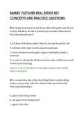 BARNEY FLETCHER REAL ESTATE KEY&NewLine;CONCEPTS AND PRACTICE QUESTIONS