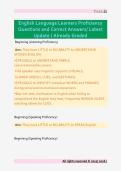 English Language Learners Proficiency &NewLine;Questions and Correct Answers&sol; Latest &NewLine;Update &sol; Already Graded