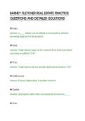 BARNEY FLETCHER REAL ESTATE PRACTICE&NewLine;QUESTIONS AND DETAILED SOLUTIONS&NewLine;