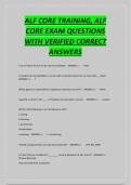 ALF CORE TRAINING&comma; ALF&NewLine;CORE EXAM QUESTIONS&NewLine;WITH VERIFIED CORRECT&NewLine;ANSWERS