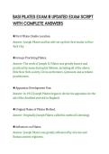 BASI PILATES EXAM III UPDATED EXAM SCRIPT&NewLine;WITH COMPLETE ANSWERS&NewLine;