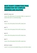 BASIC COUNTY CORRECTIONS FINAL&NewLine;EXAMINATION TEST COMPLETE&NewLine;QUESTIONS AND SOLUTIONS&NewLine;