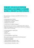 NURS 507 Final Exam Practice Questions &vert; 100 Questions with Correct Answers & Rationales &vert; 2026&sol;2027 FNP Study Guide &vert; Rated A&plus; &vert; Instant Download