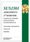 SUS1501 ASSIGNMENT 8 PORTFOLIO SEMESTER 2 2026 - COMPLETE ANSWERS