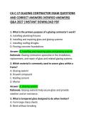 CA C-17 Glazing Contractor Exam Questions and Correct Answers