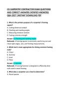 CO Carpentry Contractor Exam Questions and Correct Answers