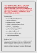 TCEQ WASTEWATER CLASS D LICENSE PREP &NewLine;ACTUAL EXAM 2026&sol;2027 &vert; QUESTIONS WITH &NewLine;CORRECT ANSWERS &vert; COMPREHENSIVE PRACTICE &NewLine;TEST ALIGNED WITH TCEQ CLASS D WASTEWATER &NewLine;OPERATOR CERTIFICATION BLUEPRINT &vert; PASS &NewLine;GUARANTEED - A&plus; GRADED 