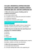 CO Class C Residential Contractor Exam Questions and Correct Answers