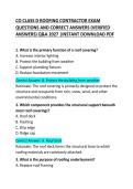 CO Class D Roofing Contractor Exam Questions and Correct Answers