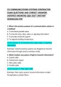 CO Communications Systems Contractor Exam Questions and Correct Answers