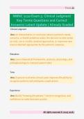NMNC 1110 Exam 5&colon; Clinical Judgment &NewLine;Key Terms Questions and Correct &NewLine;Answers&sol; Latest Update &sol; Already Graded