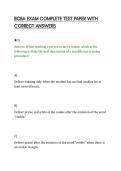 BCBA EXAM COMPLETE TEST PAPER WITH&NewLine;CORRECT ANSWERS