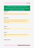 ophthalmology COA exam terms &NewLine;Questions and Correct Answers&sol; Latest &NewLine;Update &sol; Already Graded