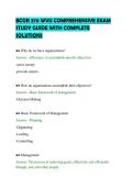BCOR 370 WVU COMPREHENSIVE EXAM&NewLine;STUDY GUIDE WITH COMPLETE&NewLine;SOLUTIONS