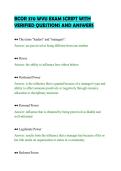 BCOR 370 WVU EXAM SCRIPT WITH&NewLine;VERIFIED QUESTIONS AND ANSWERS