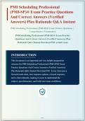 PMI SCHEDULING PROFESSIONAL &lpar;PMI-SP&rpar; EXAM PRACTICE QUESTIONS AND CORRECT ANSWERS &lpar;VERIFIED ANSWERS&rpar; PLUS RATIONALES&vert; INSTANT DOWNLOAD