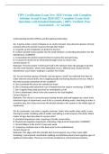 TIPS Certification Exam New 2026 Version with Complete Solution Actual Exam 2026&sol;2027 &vert; Complete Exam-Style Questions with Detailed Rationales &vert; 100&percnt; Verified &vert; Pass Guaranteed &ndash; A&plus; Graded