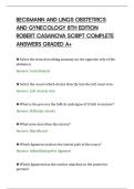 BECKMANN AND LINGS OBSTETRICS&NewLine;AND GYNECOLOGY 8TH EDITION&NewLine;ROBERT CASANOVA SCRIPT COMPLETE&NewLine;ANSWERS GRADED A&plus;