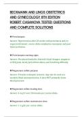 BECKMANN AND LINGS OBSTETRICS&NewLine;AND GYNECOLOGY 8TH EDITION&NewLine;ROBERT CASANOVA TESTED QUESTIONS&NewLine;AND COMPLETE SOLUTIONS