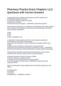 Pharmacy Practice Exam Chapters 1&comma;2&comma;3 Questions with Correct Answers&NewLine;&NewLine;