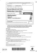 2026 A-LEVEL EDEXCEL MATHEMATICS PAPER 1 