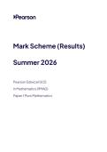 2026 A-LEVEL EDEXCEL MATHEMATICS PAPER 1 WITH MARK SCHEME