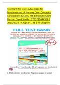Test Bank for Davis Advantage for &NewLine;Fundamentals of Nursing Care&colon; Concepts&comma; &NewLine;Connections & Skills&comma; 4th Edition by Marti &NewLine;Burton&semi; David Smith &vert; 9781719644556 &vert; &NewLine;2023&sol;2024 &vert; Chapter 1-38 &vert; All Chapters