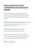 BEHAVIOR MODIFICATION MARTIN&NewLine;COMPREHENSIVE STUDY QUESTIONS AND&NewLine;ANSWERS&NewLine;