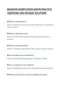 BEHAVIOR MODIFICATION MARTIN PRACTICE&NewLine;QUESTIONS AND DETAILED SOLUTIONS
