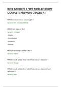 BICSI INSTALLER 2 FIBER MODULE SCRIPT&NewLine;COMPLETE ANSWERS GRADED A&plus;