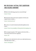 BIO 100 EXAM 1 ACTUAL TEST QUESTIONS&NewLine;AND SOLVED ANSWERS