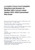Lp Installers Practice Exam Complete Questions And Answers A&plus; Verified 100&percnt; Correct Latest Update 2025 &sol;2026 Guaranteed Pass Exam&NewLine;&NewLine;