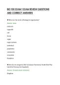 BIO 100 EXAM 1 EXAM REVIEW QUESTIONS&NewLine;AND CORRECT ANSWERS