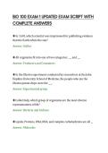 BIO 100 EXAM 1 UPDATED EXAM SCRIPT WITH&NewLine;COMPLETE ANSWERS&NewLine;