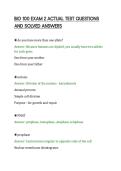 BIO 100 EXAM 2 ACTUAL TEST QUESTIONS&NewLine;AND SOLVED ANSWERS&NewLine;
