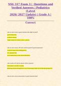 NSG 317 Exam &period;3 Questions and Verified Answers&period;