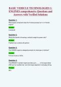 BASIC VEHICLE TECHNOLOGIES 1&colon;&NewLine;ENGINES comprehensive Questions and&NewLine;Answers with Verified Solutions