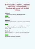 BIO 101 Exam 1 &lpar;Chapter 1&comma; Chapter 11&comma;&NewLine;and Chapter 12&rpar; comprehensive&NewLine;Questions and Answers with Verified&NewLine;Solutions