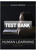 Human Learning 7th Edition Test Bank by Jeanne Ormrod &vert; Educational Psychology Exam Prep 2026&sol;2027