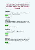 BIO 101 Final Exam comprehensive&NewLine;Questions and Answers with Verified&NewLine;Solutions