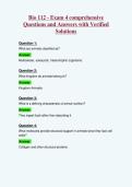 Bio 112 - Exam 4 comprehensive&NewLine;Questions and Answers with Verified&NewLine;Solutions