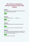 Bio 112 Exam 2 comprehensive&NewLine;Questions and Answers with Verified&NewLine;Solutions