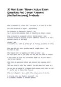 JD Next Exam &sol; Newest Actual Exam Questions And Correct Answers &lpar;Verified Answers&rpar; A&plus; Grade