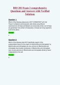 BIO 201 Exam 2 comprehensive&NewLine;Questions and Answers with Verified&NewLine;Solutions