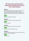 BIO 201 practice questions Exam 1&NewLine;comprehensive Questions and Answers&NewLine;with Verified Solutions