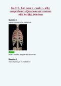 bio 315 - Lab exam 4 - week 1 - abby&NewLine;comprehensive Questions and Answers&NewLine;with Verified Solutions